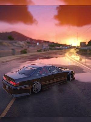 A post by @r35.drift on TikTok caption: That sunset tho 🤩 #fypシ #viral #trending #fivem #gta #drift 