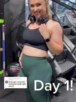 A post by @hannahmarie.fit on TikTok caption: Replying to @lifewithbinisha  Day 1 of my weight loss journey! I can’t wait to duet this with a transformation #gym #weightloss #gym #weightlossprogress #journey #motivation #mealprepweightloss #fitness #workout 