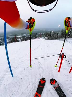 A post by @loicmeillard on TikTok caption: First turns with those black beauties 🔥🖤 #Anotherbestday #bandofheroes @rossignol 