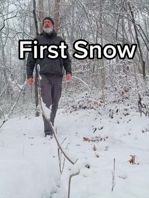 A post by @naturalgeekery on TikTok caption: First snow! Hope this short hike gives you a sense of how peaceful it was. #firstsnow #Hiking #Outdoors #peace 