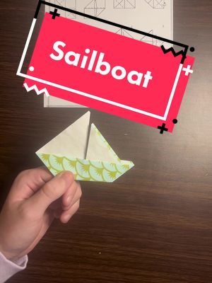 A post by @origamilesson on TikTok caption: Super simple sailboat! Comment what you want to see me make next! #fyp #foryou #origamilesson 