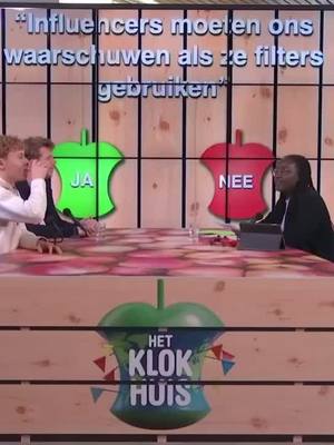 A post by @quinnenaaronspam on TikTok caption: Moeten influencers ons waarschuwen als ze filters gebruiken? Ik denk van wel. (Clip NTR Klokhuis)