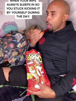 A post by @loo_and_drea on TikTok caption: I JUST BE CHILLIN…😎  #AEHolidayCard #AmazonSavingSpree #looanddrea #fypシ #comedy #funny #couplegoals #couplecomdey #foryoupage 