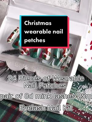 A post by @vmax_usa on TikTok caption: 24 pcs Christmas wearable nail perches 🥰 #christmas #christmas2022 #foryou #fyp #viral 