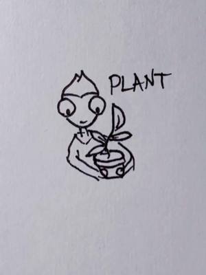 A post by @mattcatbat on TikTok caption: What kind of plant do you have? #howto #tutorial #plants #drawing #cute