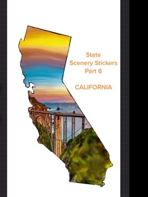 A post by @paintingwithk on TikTok caption: 12 hours of work in a 35 second video #statescenerystickers #fyp #california 