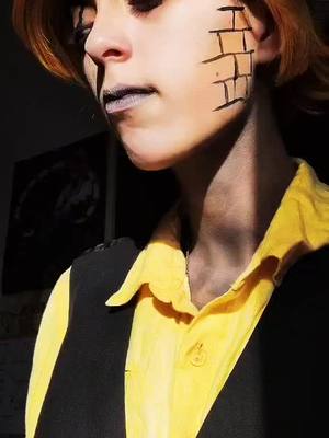 A post by @ss_cosplay2.0 on TikTok caption: silly videos in your comfort cosplays >> anything else#billcipher #gravityfalls #billciphercosplay #fyp #humanbillcipher #gravityfallscosplay 