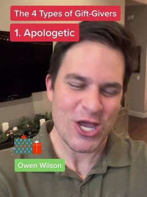 A post by @celebritiesinmyhead on TikTok caption: Which type of gift-giver are you?? #owenwilson #jasonbateman #ashtonkutcher #vincevaughn #celebrityimpressions