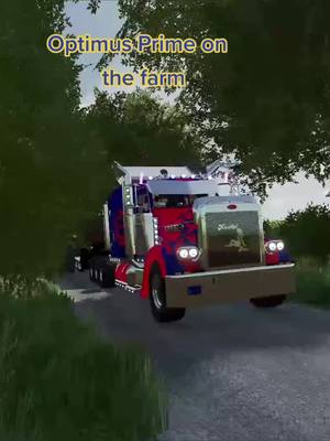 A post by @bigjeff6920 on TikTok caption: Optimus Prime 'hauling a$$'  #farmingsimulator #fs22 #optimusprime #transformers