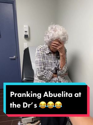 A post by @abuelita305 on TikTok caption: Watch till the end 😂😂 Pranking Abuelita at the Dr’s. 😂😂 #prank #pranks #prankwars #doctor #doctorvisit #laugh #abuelita #GenshinImpact33 #wednesday #wednesdayaddams #dancechallenge #viral #grandma #grandmasoftiktok #abuelitatiktok #viral #fyp #xyzbca #cuba #cubana 