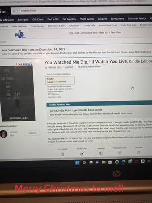 A post by @michelleliles_author on TikTok caption: Out earlier than expected!!! Merry Christmas to me!!! #writersoftiktok #authorsoftiktok #amazonkindle #amazonkindleunlimited #fiction #writersoftiktokfyp #lovetowrite #lovetoread #reader #shortstories #thriller 