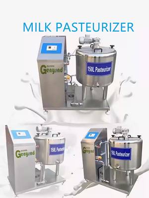 A post by @genyondmachinery on TikTok caption: Tank type batch pasteurizer pasteurization machine for milk, juice, yogurt. #genyond #milkpasteurizer #pasteurization #milkprocessingmachine #machine