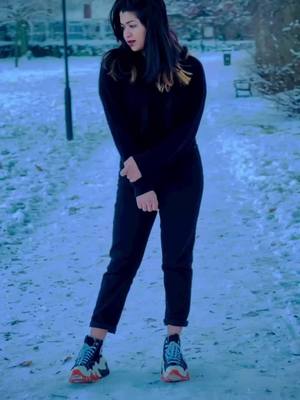 A post by @aleenaannasebastin04 on TikTok caption: 😈dance dance with my hand😈  #dancedancewithmyhands #dancechallenge #dance #funtime #snow #christmasvibes #wednesday #december 