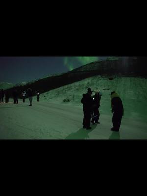 A post by @mamadou.babaei on TikTok caption: #Aurora #NorthenLights chase; 12th December 2022; Location: Europavei 8 near #Tromsø