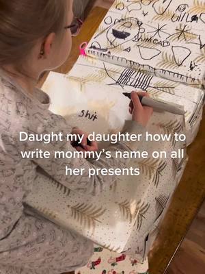 A post by @northernoffroad on TikTok caption: future spelling bee champ 😂😂 #christmas #presents #daughter #shenanigans  #fyp  #foryoupage #holidays #thebest #spellingbee #spellingchallenge 