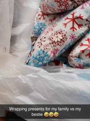 A post by @earth1stplz on TikTok caption: wrapping presents until you run out of paper 🤣