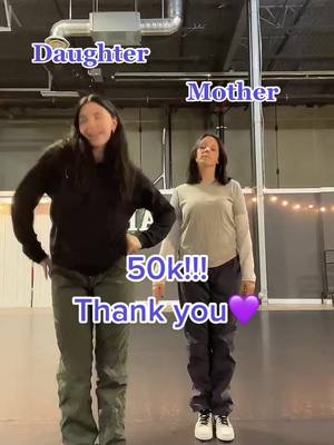 A post by @daleydance on TikTok caption: 50k followers!!! Thank you 😘💕 DC- @tydakiddclips  @Britain @trueartdanceacademy  #motherdaughter #viral #dancestudio #fyp #canada 