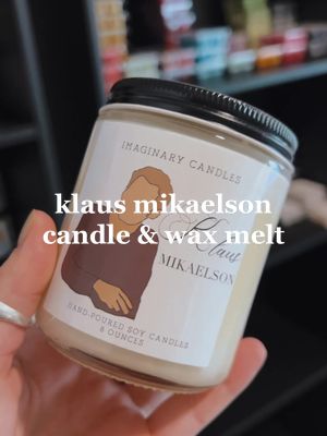 A post by @imaginarycandles on TikTok caption: Our holiday sale still applies until the 1st of the new year! Snag items while they are here 🥰 #klaus #klausmikaelson #klausmikaelsonedit #waxmelt 