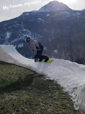 A post by @pierre.vaultier on TikTok caption: My house, My rules!! #pumptrack #homeworks #serrechevalier #donnesdesailes 