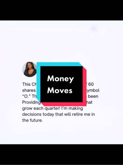 A post by @dominatingwealthtogether on TikTok caption: This Christmas 🎄 I gifted myself ⏬ 60 shares of Realty Income Corp, symbol “O.” This aristocrat dividend has been providing consistent dividends that GROW each quarter, even with the market down. The decisions I’m making today, will RETIRE me tomorrow.  FOLLOW @dominatingwealthtogether if you want to go into the new year making decisions that can build generational wealth in your life!  This information has been provided for educational purposes only. This is not financial advice and I am not a financial advisor. Also note prior performance in the stock market does not indicate future performance. Please research and do your due diligence.  . . . . . . . . . . . . . #fyp #fypシ #sidehustlesecrets #sidehustleideas #worklifebalancegoals #worklikeawoman #life #worklifebalance #wealth #finance #money #earnfromhome #financialliteracy  #savemoney #realestate #financialwellness #startingabusiness #ambition#financialindependenceretireearly #wealthylifestyle #taxbenefit #success #budgeting #budgetingtips #moneychallenge #financialfreedom #mindsetshift  #income #businesscredit #extracash 