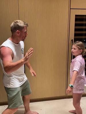 A post by @davidwarner31 on TikTok caption: Night TikTok’s 🤦‍♂️🤦‍♂️🤦‍♂️#stayingalive #fyp #fun #cute #daughter 