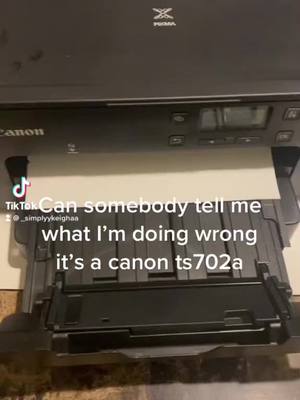 A post by @thedeliveryguy5 on TikTok caption: Can anybody help my wife @_simplyykeighaa with her printer #fypシ #canonpixma #fyp 