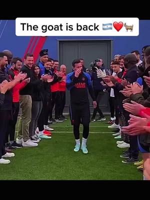 A post by @ali_lm_10 on TikTok caption: He’s back 🐐🇦🇷 UCL next🔜 #fyp#foryou #messi#2023 #psg#training #goat