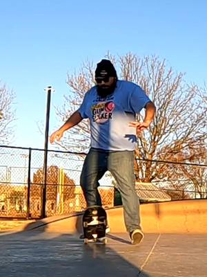 A post by @skatefather on TikTok caption: This is the last time I pay the crazy guy at the park to record my skate clips. Why did he make that sound at the end?  #skatingover30 #nocomply #Skateboarding #skateprogression  #skateprogress 