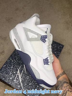 A post by @kixbygb on TikTok caption: Lace tutorial Jordan 4 midnight navy ##sneakers##tutorial##lacetutorial##howto##jordan4##aj4##shoelace##fyp