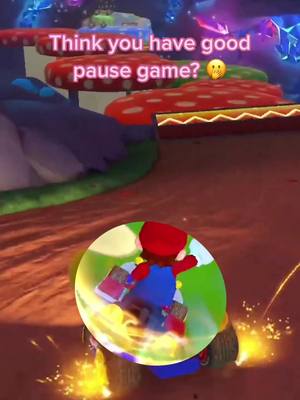 A post by @awesomenessgaming on TikTok caption: Ngl this one’s too hard 😭 #mariokart #pause challenge #pausegame #mariokart8deluxe 