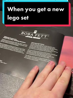 A post by @jpbricks on TikTok caption: Is it just me or am ai to excited to build, so I don’t wanna read the information on the first pages 😂#lego #fypシ #starwars #jpbricks #😁 #🥓🍞👍 #legotok #bobafett #alotofwords 