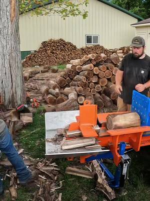 A post by @gbowen1 on TikTok caption: Eastonmade 12-22 doing work! Full video on youtube @765 Guys. #firewood #logsplitter #chainsaw #eastonmadewoodspliters 