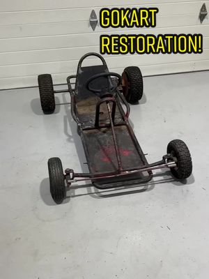 A post by @buildbreakrepeat on TikTok caption: Go Kart Restoration in 1 minute! Parts list and full YouTube video are live, link in bio! @GoPowerSports #gopowersports #hobartwelders #hobartpartner #gokart #restoration #buildbreakrepeat #gopowersportspartner 