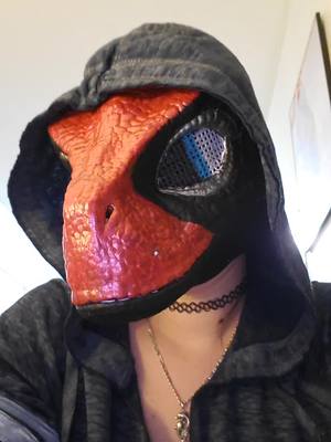 A post by @lucifer_the_hellhound on TikTok caption: I made this mask for my mom and her name is Ava #furrypride #furryfandom #furrycommunity #furrytiktok #furry @blue_eyez80 