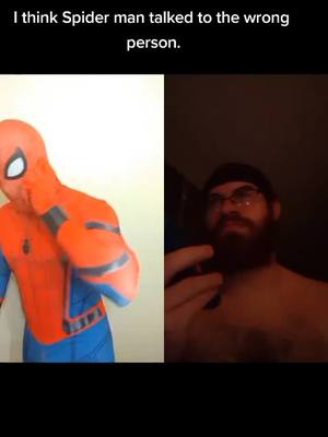 A post by @wadesternation_360 on TikTok caption: #duet with @karronflagg Uh oh.... #fyp #foryou #foryoupage #marvel #spiderman #tropicthunder #cosplay #cosplayer  #infinity♾️360 #⚔️360⚔️