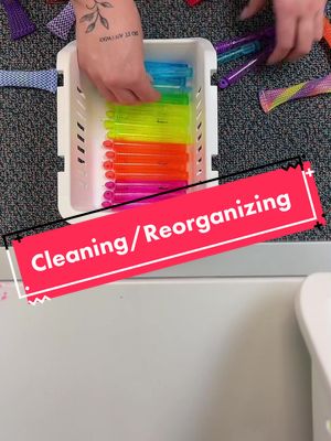 A post by @maliataylorr4 on TikTok caption: Cleaning up after some students’ reward time #schoollife #asmr #fidgettoys #stress #StressRelief 