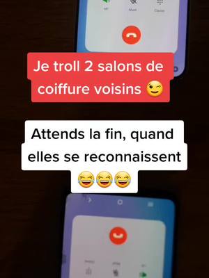 A post by @troll_les_gens on TikTok caption: Je troll 2 salons de coiffure voisins 😂😂😂 #troll #appel #prank #telephone #blague #humour 