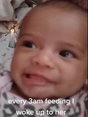 A post by @terielynne on TikTok caption: #every 3am feeding#baby laughs  watches corner#she has a friend#