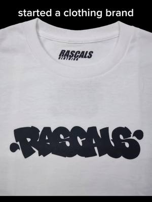 A post by @rakograff on TikTok caption: link in bio - follow @RASCALS #rascalsclothing #clothingbrand #customtshirt #graffiti #foryou #fyp #rako #graff 