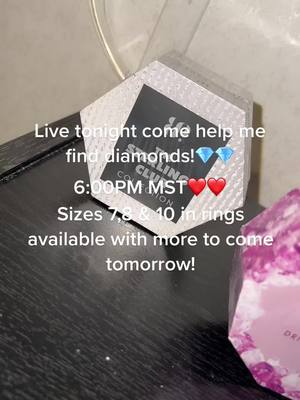 A post by @ravenaboutbombparty on TikTok caption: Hey y’all going live tonight! 6 PM MST! Come help me reveal some gorgeous jewelry! Link in bYo to order! Hope to see you all there!❤️#blessed #GenshinImpact34 #lovemyjob #surprisereveal #fypdongggggggg #bombparty #diamonds #bombpartyringreveals #k18results 