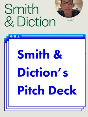 A post by @ericysin on TikTok caption: A beautifully designed pitch deck by @smith_diction is available for anyone who wants a BTS look. Link is in my bio. #GraphicDesign #design #logodesign #brand #branding 