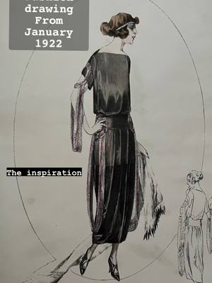 A post by @virtuouscourtesan on TikTok caption: Real 1922 fashion.  Made by me.  #fyp #memade #vintagestyle #see #sewing #costumedesign #costume #1920s #flapper #gatsby #artdeco 