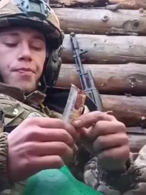 A post by @ukrainevictory01 on TikTok caption: They got dirt in his battle food 🥘 Unbreakable soldiers of Ukraine 🇺🇦 ❤️ #fyp #ukraine #war #ukrainewar #support #military #army #ukraninearmy #Bakhmut 