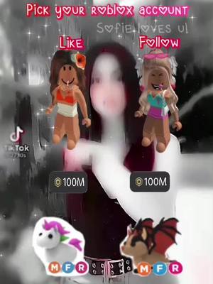 A post by @bunnisunraes on TikTok caption: Pick your roblox account #sofielovesyou☁️🦩 #fyp