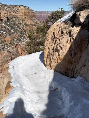 A post by @kylegoers on TikTok caption: First Grand Canyon trip! #grandcanyon #adventure #Hiking #views #fyp #snow #nature 