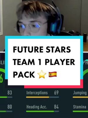 A post by @jagpapi_ on TikTok caption: WHAT DID YOU GUYS GET FROM THE FUTURE STARS TEAM 1 PLAYER PACK?⭐️ #fifa #futurestars #fifaultimateteam #sbc #sbcreview #sancet #packluck #foryou 