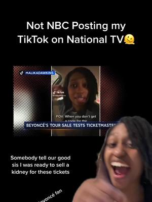 A post by @malikarenay on TikTok caption: Just a die hard Beyoncé fan trying to see our girl up close 😢 So happy I was shown on TV though 🥰 #beyonce #renissance #renissancetour #beyonceconcert #beyoncetour2023 #beehive #beyhive #beyoncevip #beyonceconcert #presalecode #presale #clubrenaissance #nbc #greenscreenvideo