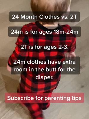 A post by @carissavissa on TikTok caption: The difference between 24 months and 2T baby clothes 👶🏼🤍 #momtips #postpartum #momlife