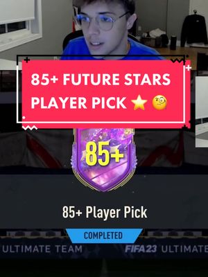 A post by @jagpapi_ on TikTok caption: WHAT’D YOU GUYS GET FROM THE 85+ PP?🧐 #fifa #futurestars #85plusplayerpick #85plus #sbc #fifaultimateteam #sbcreview #packluck #foryou 