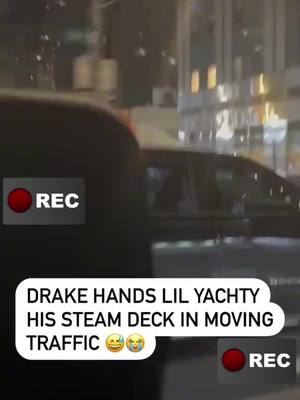 A post by @datpiff on TikTok caption: #Drake X #LilYachty in traffic 